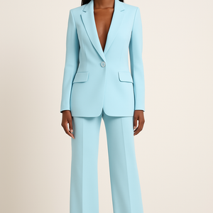 Blazer und Hose im Set | Formell | Weites Bein | Kombi-Set | Damenanzug-Fashion Peak