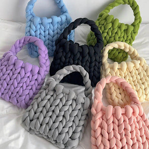 Handtasche Damen Klein | Grobstrick | Handgefertigt Baumwolle-Fashion Peak