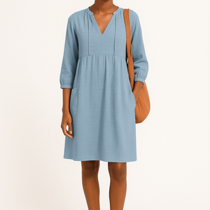 Hemdkleid – Langärmliges, locker sitzendes Kleid für Frauen-Fashion Peak