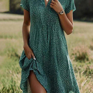 Sommerkleid | Kurzarm | Luftiges Blusenkleid-Fashion Peak