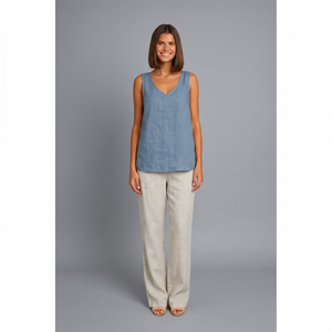 Sommertop | Ärmellos | Oversized Leinen-Top-Fashion Peak