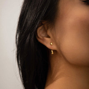 Tropfenförmiger Ohrring – Minimalistische goldene Ohrstecker für Damen-Fashion Peak