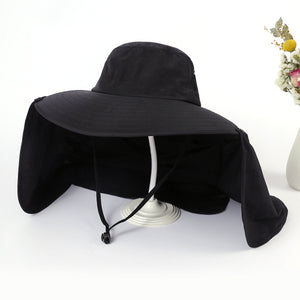 Fischerhut Damen in Schwarz mit Nackenschutz - Fashion Peak