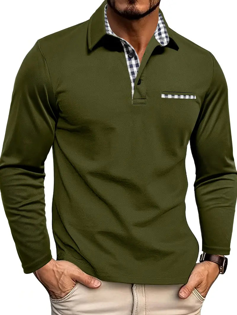 Poloshirt | Mit Kragen | Normale Passform | Langarm-Poloshirts | Herrenbekleidung