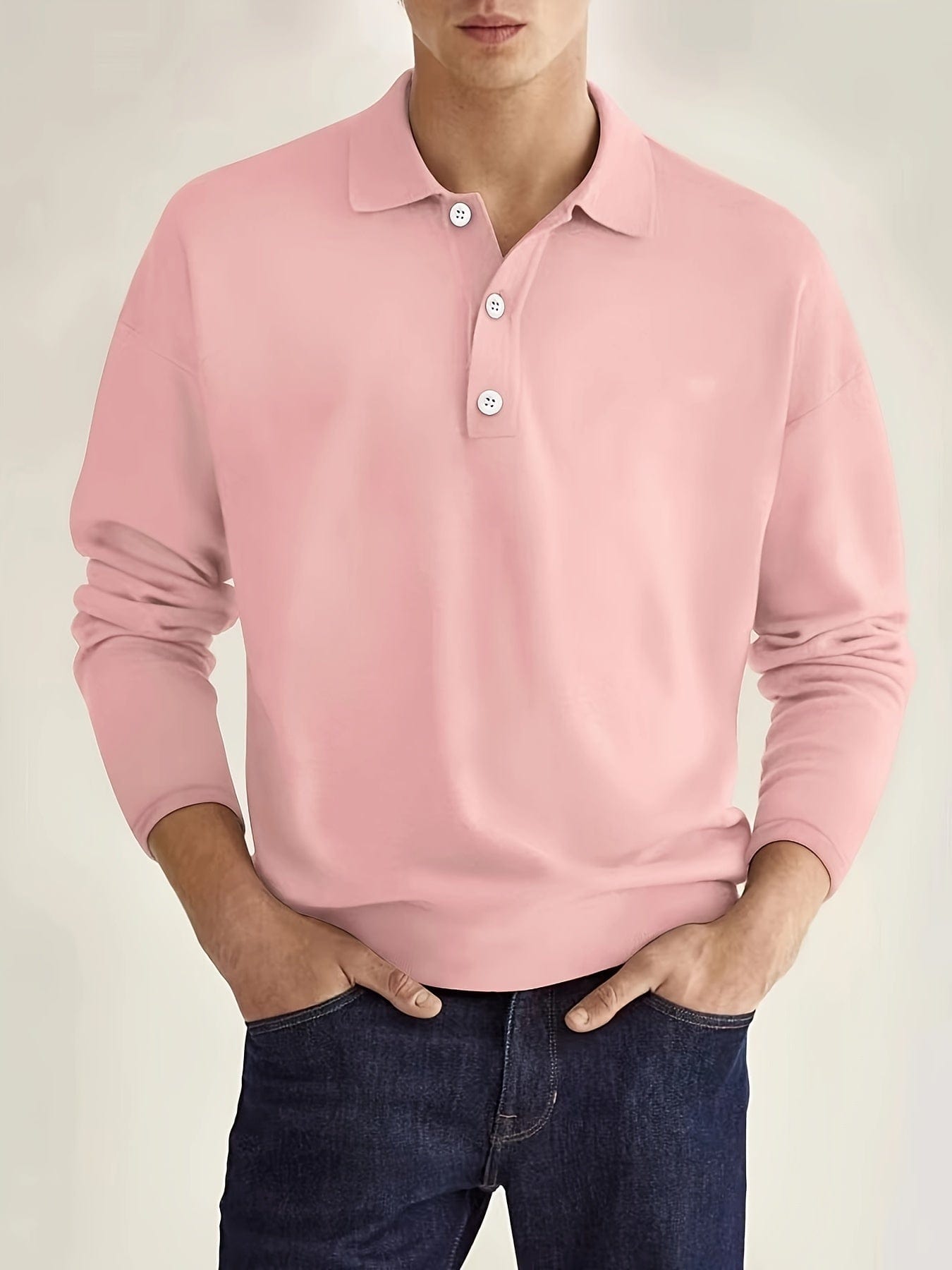 Langarm-Poloshirt – Poloshirt für Männer mit Kragen und Knopfleiste