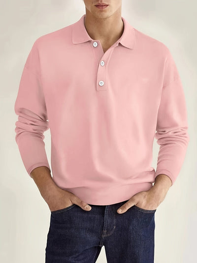 Langarm-Poloshirt – Poloshirt für Männer mit Kragen und Knopfleiste