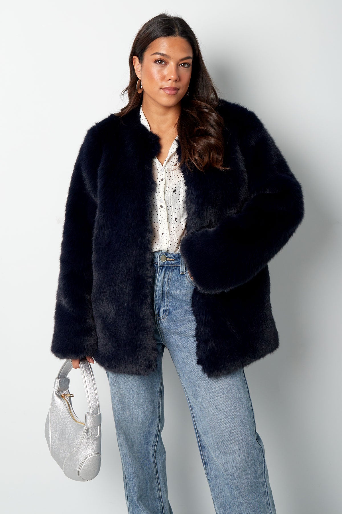 Kunstpelzmantel - Flauschige Kunstpelzjacke für Frauen für den Winter