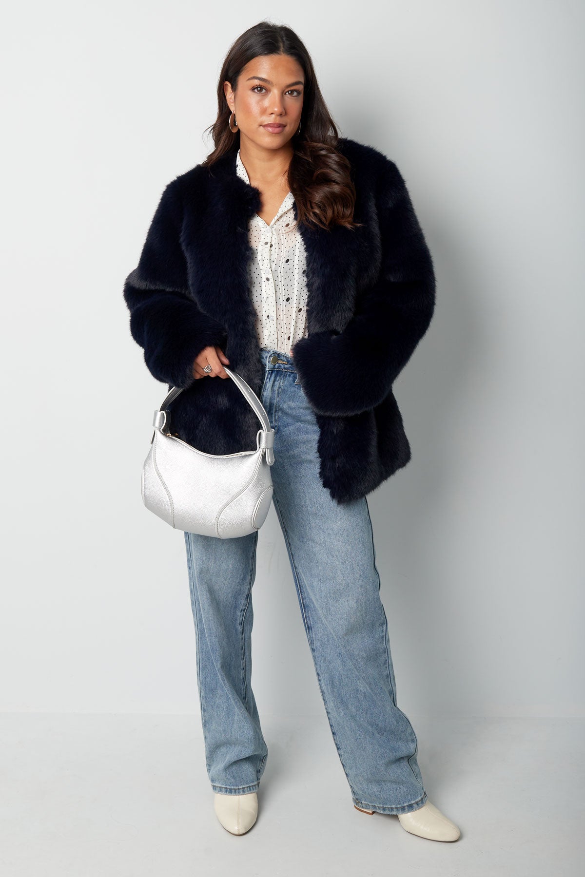Kunstpelzmantel - Flauschige Kunstpelzjacke für Frauen für den Winter
