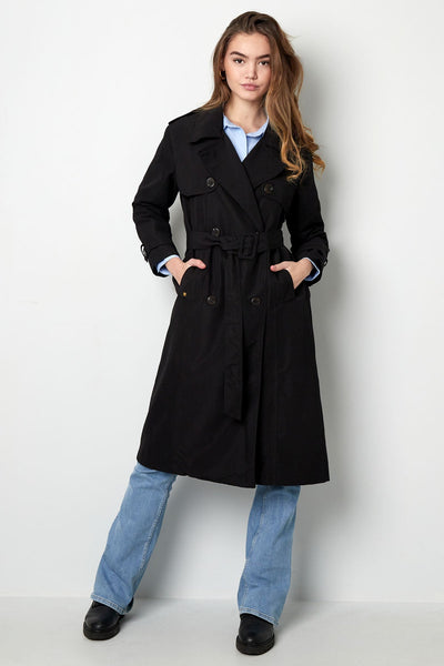 Trenchcoat - Klassischer doppelreihiger Trenchcoat mit Gürtel für Damen