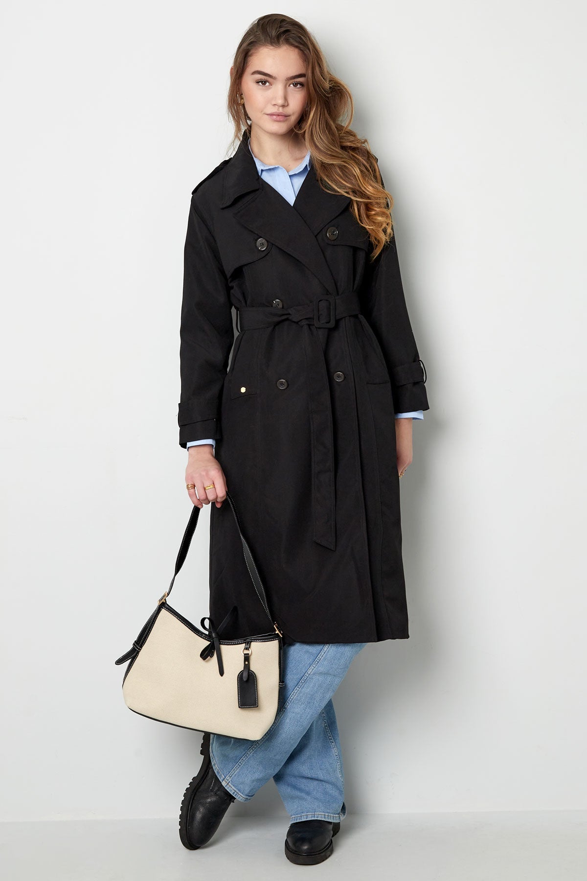 Trenchcoat - Klassischer doppelreihiger Trenchcoat mit Gürtel für Damen