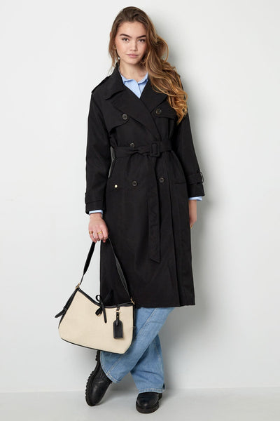 Trenchcoat - Klassischer doppelreihiger Trenchcoat mit Gürtel für Damen