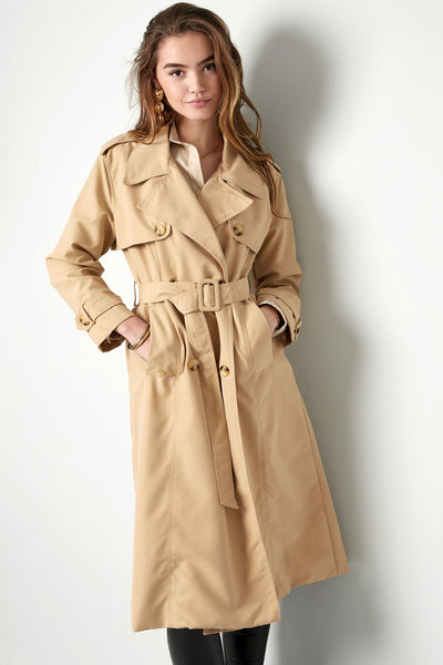 Trenchcoat - Klassischer doppelreihiger Trenchcoat mit Gürtel für Damen