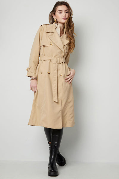 Trenchcoat - Klassischer doppelreihiger Trenchcoat mit Gürtel für Damen