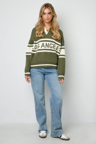 Polo Pullover - Los Angeles - mit Kragen - Strickpullover - Damenstrickwaren