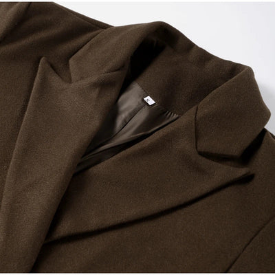 Übergroßer Wollmantel - Zweireiher - Lang - Übergroßer Trenchcoat - Damen Wintermantel