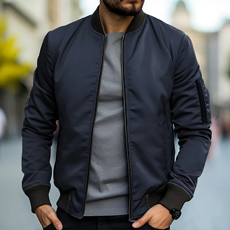 Bomberjacke – Slim Fit – Reißverschluss – Leichte Jacke – Herrenjacke