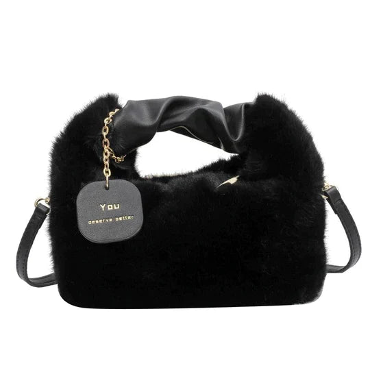Pelztasche | Klein | Langer Riemen | Flauschige Tasche | Handtasche aus Kunstfell