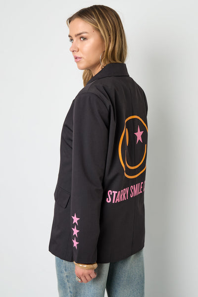 Oversized Blazer - Starry - Bedruckt - Loose Fit Blazer - Damen Blazer