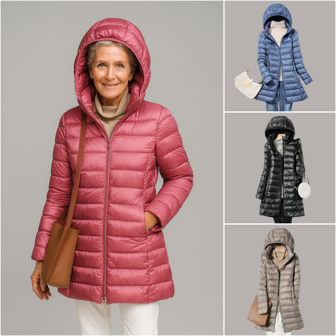 Daunenjacke – Leicht – Mit Kapuze – Pufferjacke – Wintermantel für Frauen