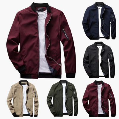 Bomberjacke | Reißverschluss | Winddicht | Herbstjacke | Herrenjacke