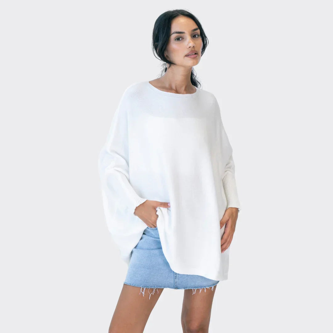 Übergroßer Pullover | Batwing | Boatneck | Übergroße Pullover | Damenstrickwaren