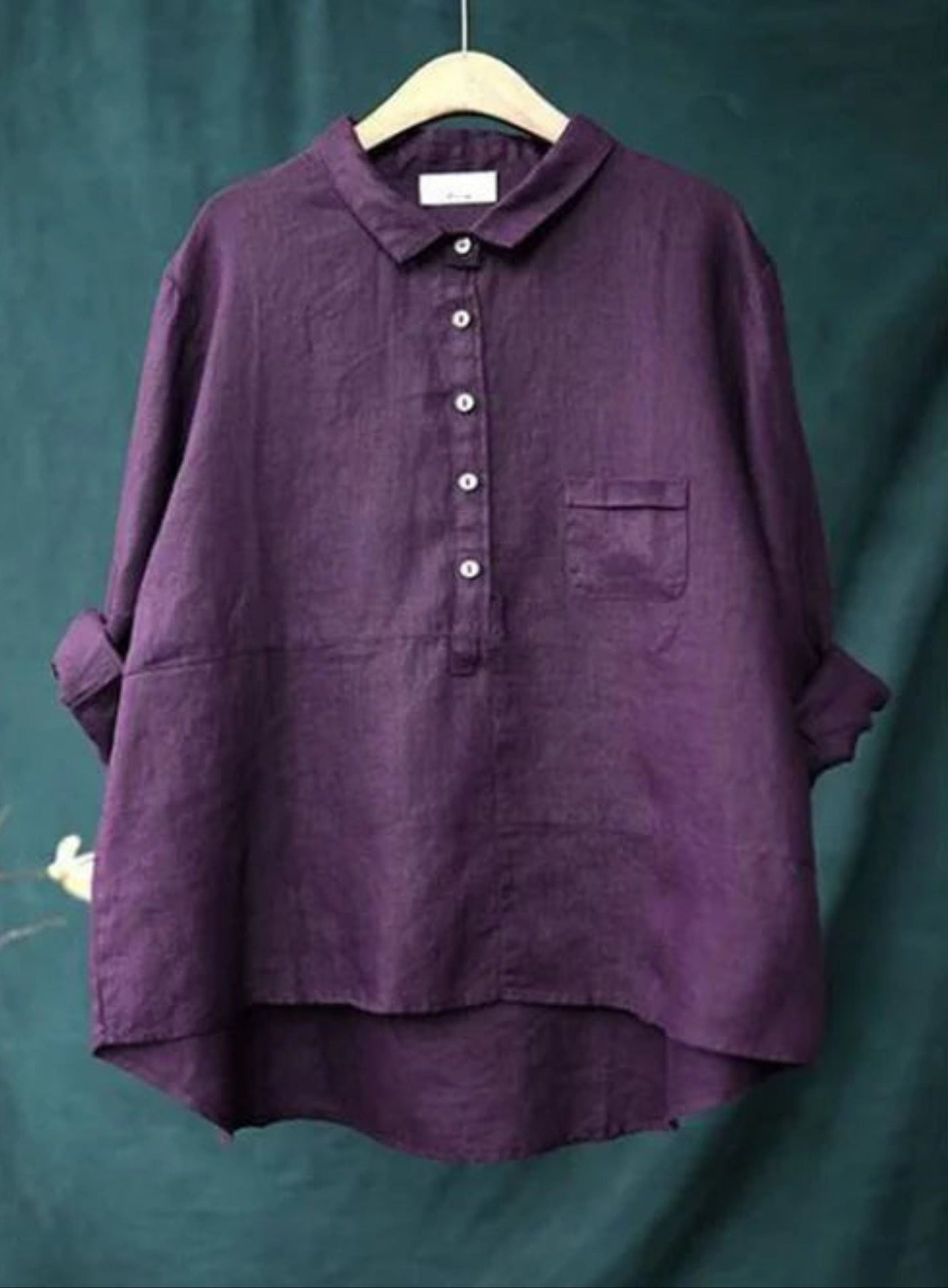 Oversize-Shirt – Langarm – Halbe Knopfleiste – Oversize-Bluse – Damenhemd