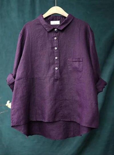 Oversize-Shirt – Langarm – Halbe Knopfleiste – Oversize-Bluse – Damenhemd
