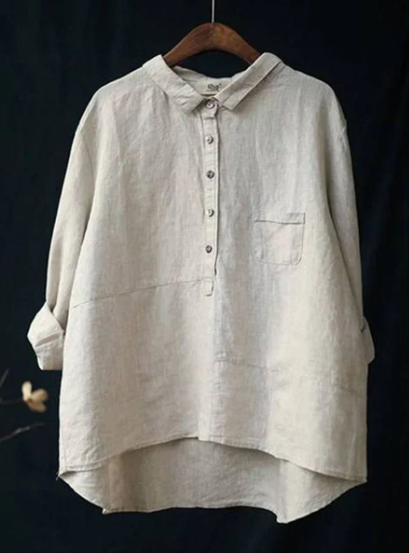 Oversize-Shirt – Langarm – Halbe Knopfleiste – Oversize-Bluse – Damenhemd