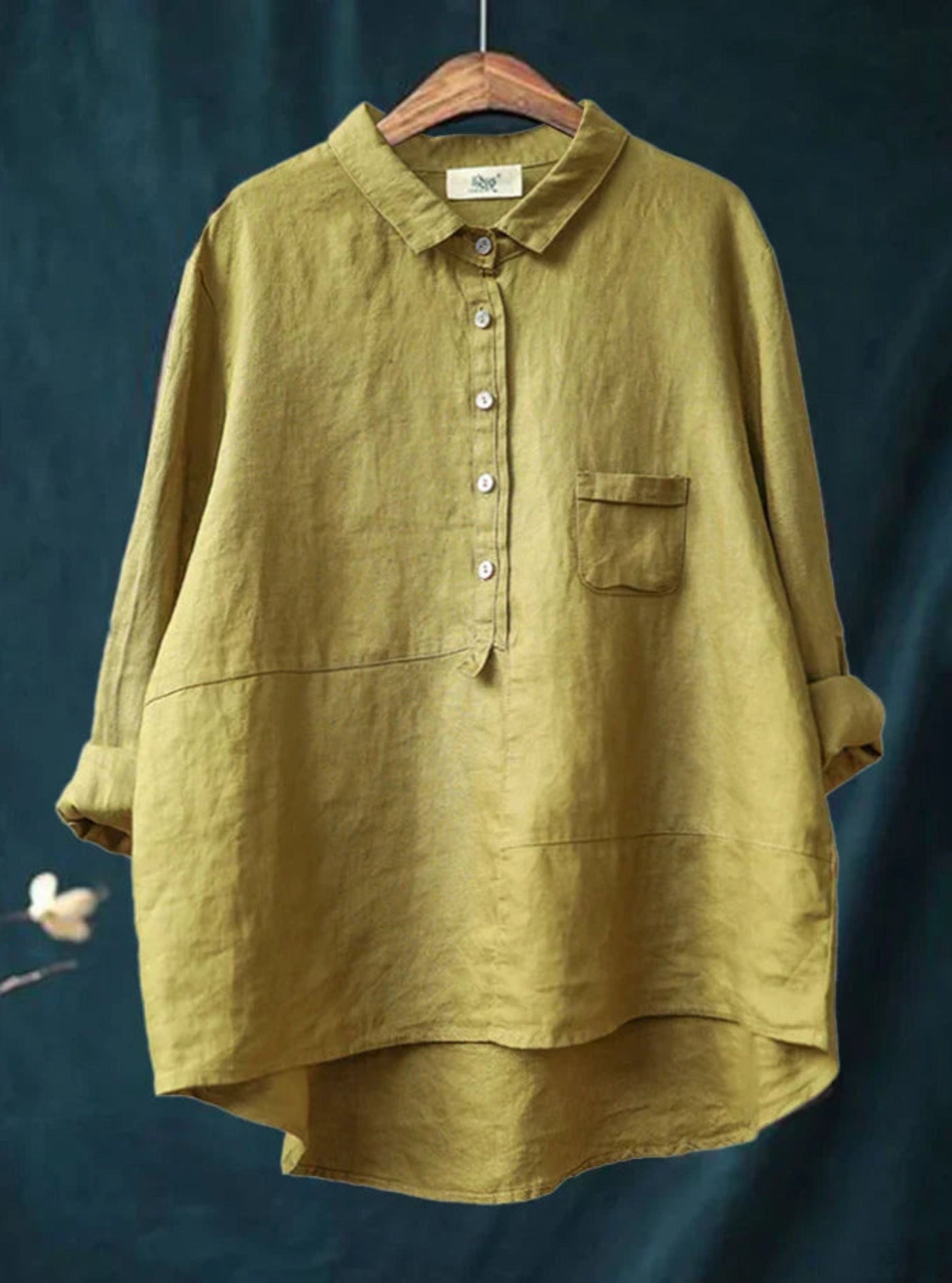 Oversize-Shirt – Langarm – Halbe Knopfleiste – Oversize-Bluse – Damenhemd