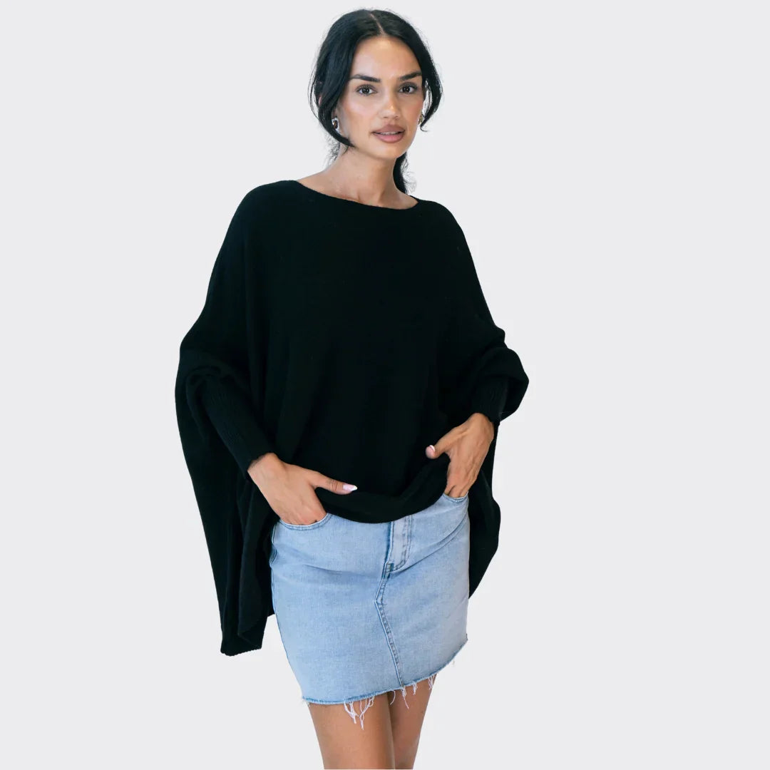 Übergroßer Pullover | Batwing | Boatneck | Übergroße Pullover | Damenstrickwaren