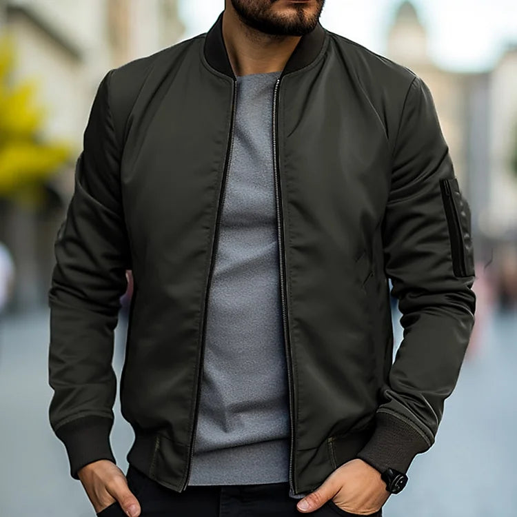 Bomberjacke – Slim Fit – Reißverschluss – Leichte Jacke – Herrenjacke