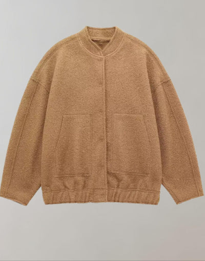 Oversized-Bomberjacke | Lässig | Mit Knöpfen | Oversized-Jacke | Damenjacke