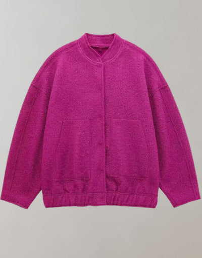 Oversized-Bomberjacke | Lässig | Mit Knöpfen | Oversized-Jacke | Damenjacke