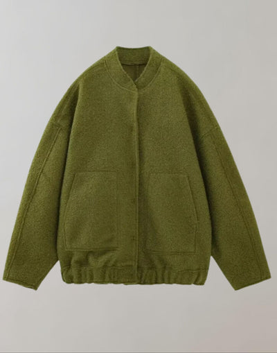 Oversized-Bomberjacke | Lässig | Mit Knöpfen | Oversized-Jacke | Damenjacke