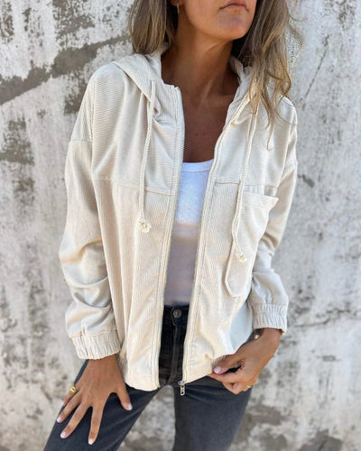 Zip-Up Hoodie - Lässige, leichte Kapuzenjacke für Frauen