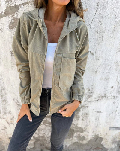 Zip-Up Hoodie - Lässige, leichte Kapuzenjacke für Frauen