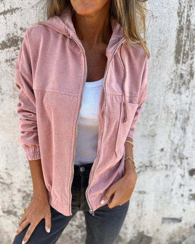 Zip-Up Hoodie - Lässige, leichte Kapuzenjacke für Frauen