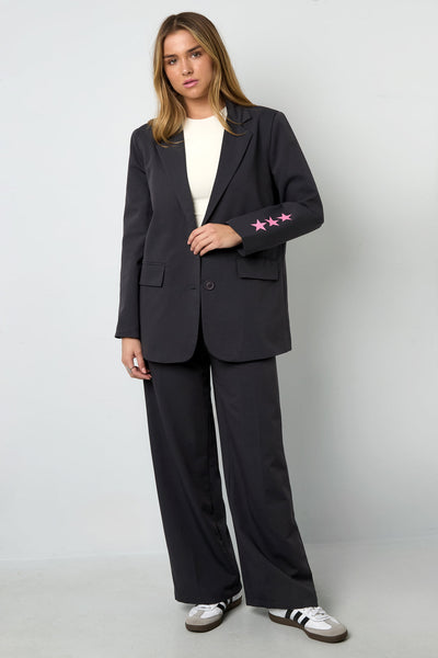 Oversized Blazer - Starry - Bedruckt - Loose Fit Blazer - Damen Blazer