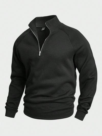 Herren-Pullover mit halbem Reißverschluss | Warm | Winter | Sweatshirt | Herren-Pullover mit Viertelreißverschluss