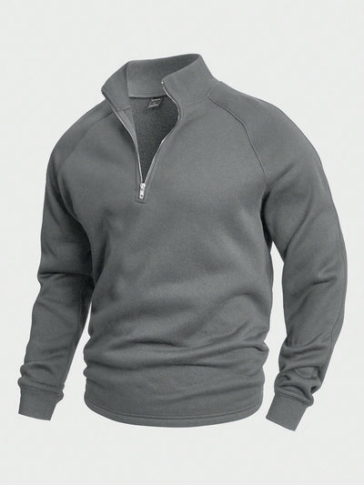 Herren-Pullover mit halbem Reißverschluss | Warm | Winter | Sweatshirt | Herren-Pullover mit Viertelreißverschluss