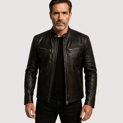 Kunstlederjacke - Regular Fit - Veganes Leder - Bikerjacke - Lederjacke für Männer