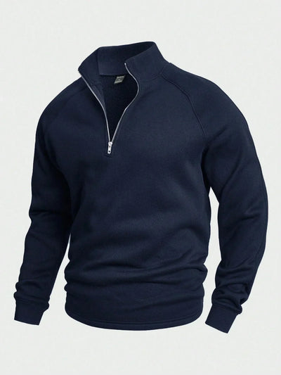 Herren-Pullover mit halbem Reißverschluss | Warm | Winter | Sweatshirt | Herren-Pullover mit Viertelreißverschluss