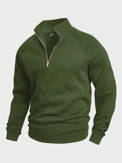 Herren-Pullover mit halbem Reißverschluss | Warm | Winter | Sweatshirt | Herren-Pullover mit Viertelreißverschluss