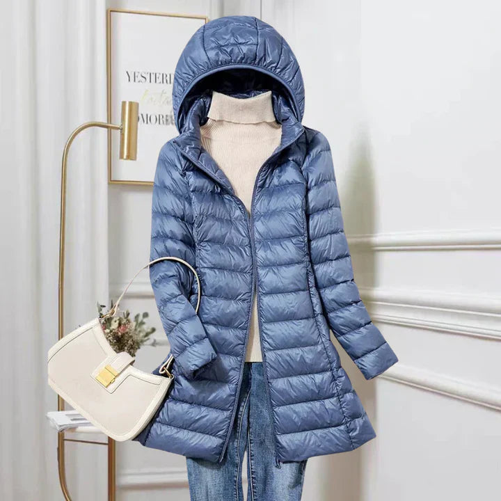 Daunenjacke – Leicht – Mit Kapuze – Pufferjacke – Wintermantel für Frauen