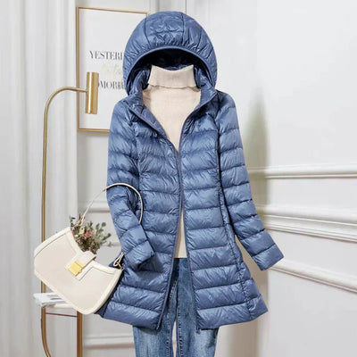 Daunenjacke – Leicht – Mit Kapuze – Pufferjacke – Wintermantel für Frauen