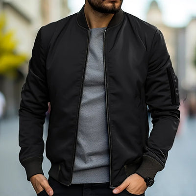 Bomberjacke – Slim Fit – Reißverschluss – Leichte Jacke – Herrenjacke