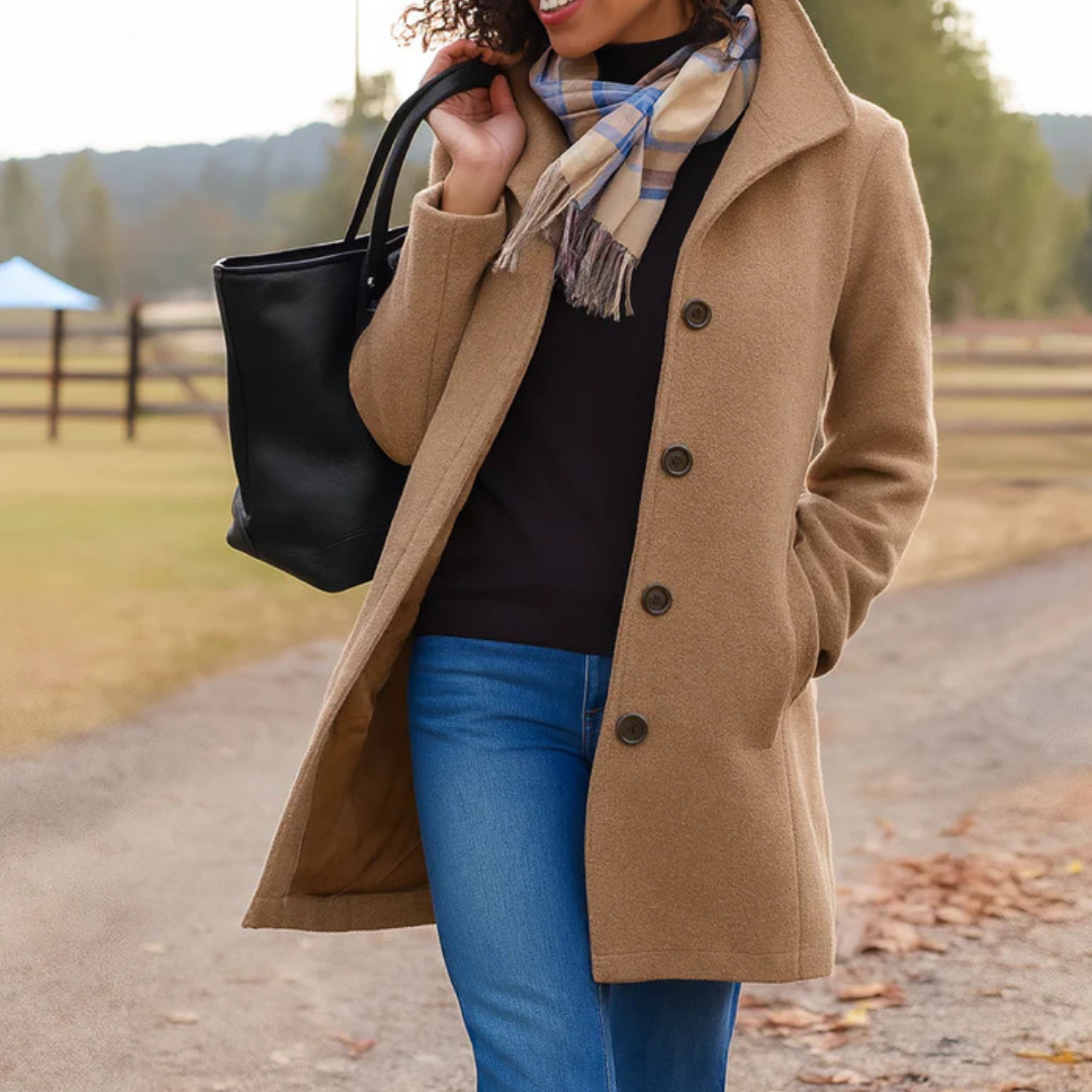 Trenchcoat aus Wolle - Einreihig - Mittellang - Wolljacke - Damenmantel