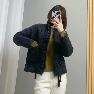 Wattierte Jacke - Warme Zip-Up Steppjacke in Übergröße für Frauen