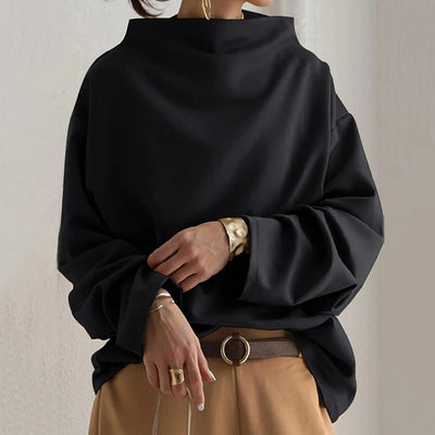 Oversized-Pullover | Lockere Passform | Lange Ärmel | Schwarzer Pullover | Damenbekleidung
