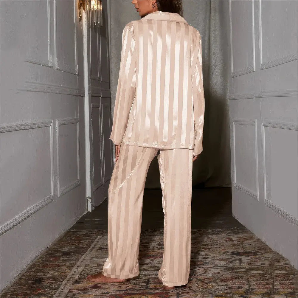 Satin Pyjama Set | Lange Ärmel | Lange Hosen | Satin PJ Set | Damen Pyjama Sets